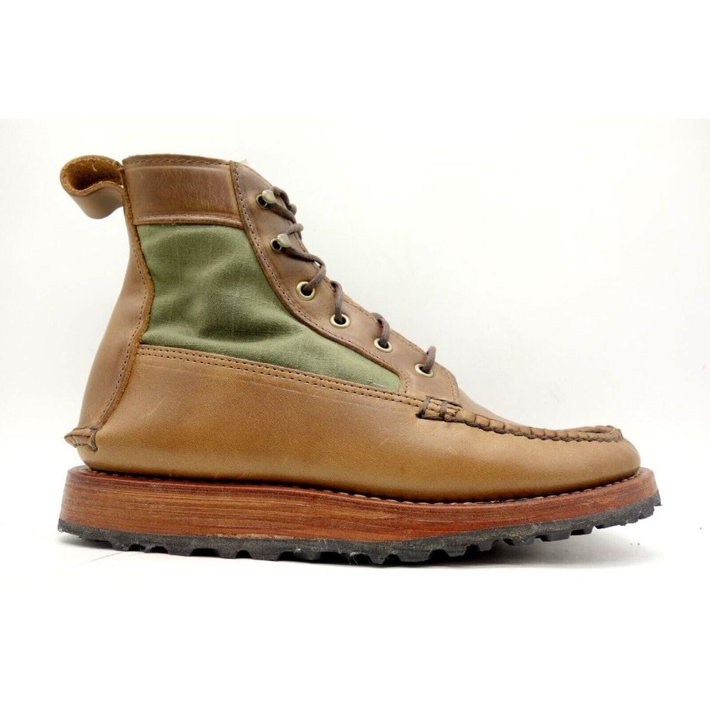 Helm Brown Leather Lace Up Moc Toe Ankle Boots Shoes Women's 6 B